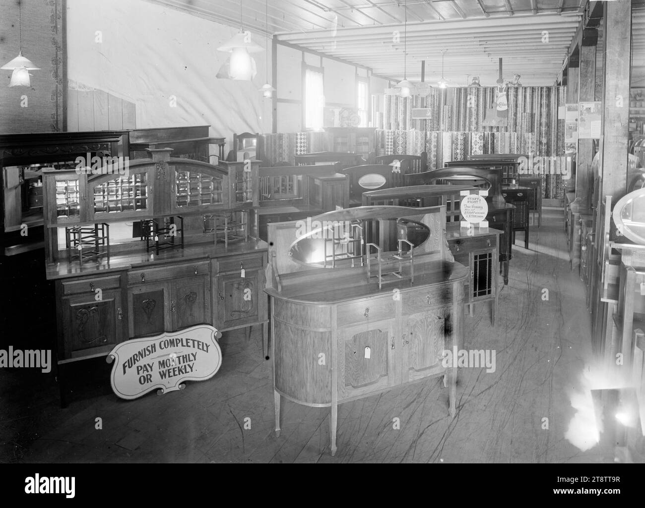 Furniture store showroom, Sideboards on display in an unidentified
